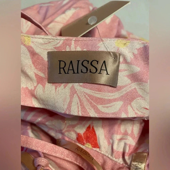 NWT Rare Raissa Floral Shimmer Halter Dress - Picture 8 of 9